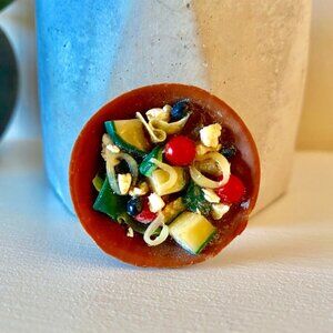 Quirky Veggie Pasta Brooch